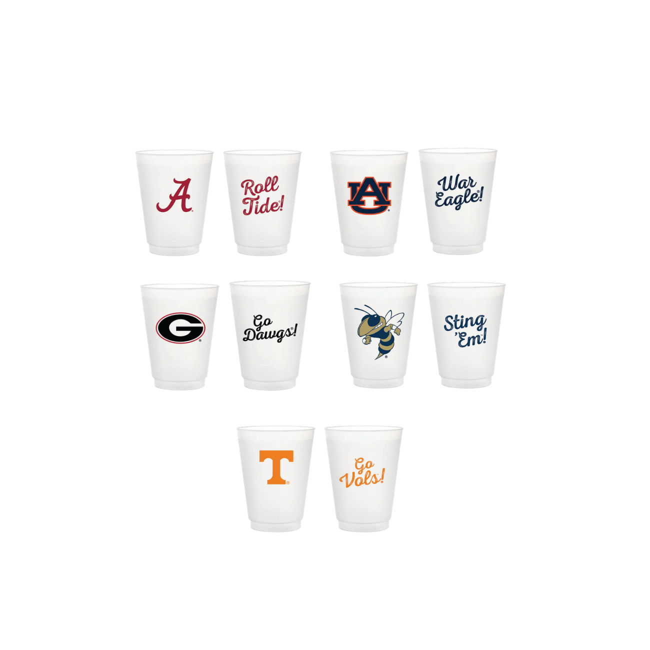 Valiant - Collegiate Party Cups - Flex Frosted - Set 8