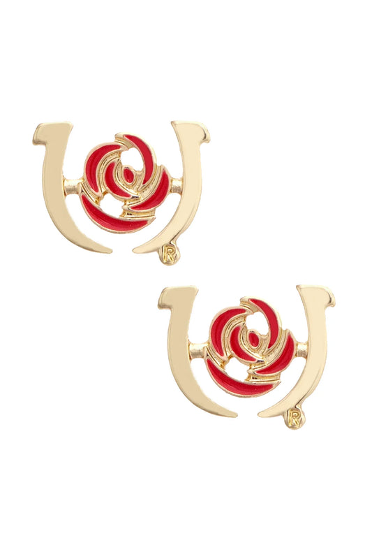 Canvas - Earring - Kentucky Derby Logo Rose - Findlay Rowe Designs