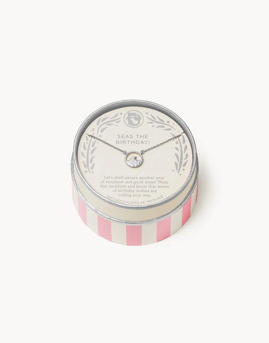 Spartina 449 - Necklace - Sea La Vie Birthday Wave- Silver