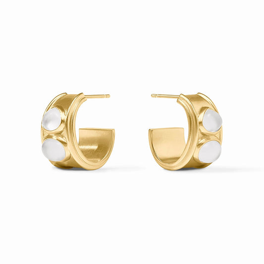 Julie Vos - Earring - Dolce Stone Hoop - Iridescent Clear Crystal