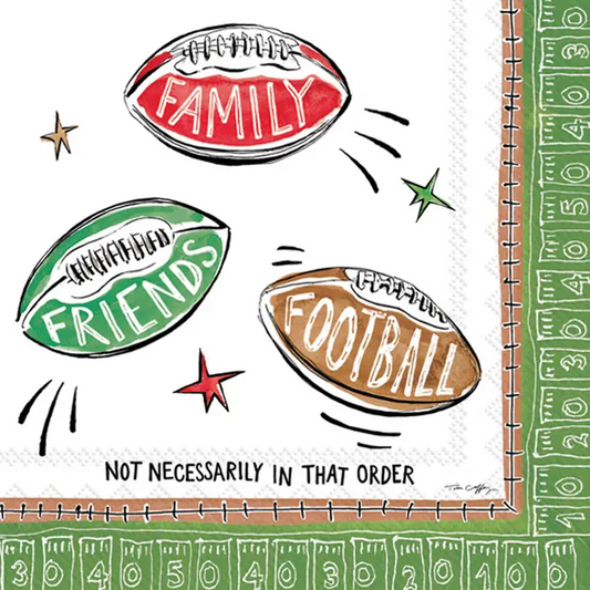 Cocktail Napkins - Family Friends Football