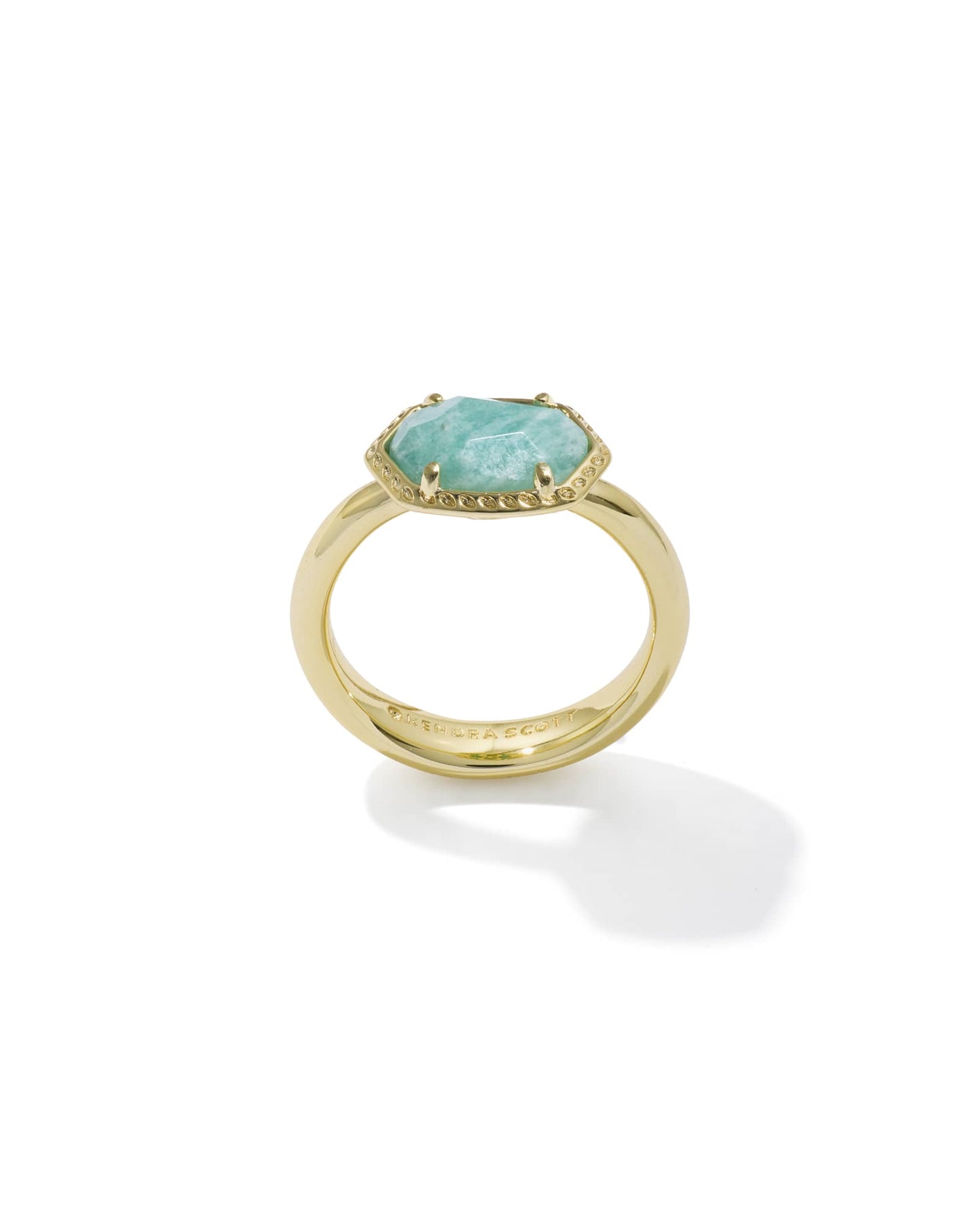 Kendra Scott - Ring - Daphne Frame Band Gold Teal Amazonite - Size 9 - Findlay Rowe Designs