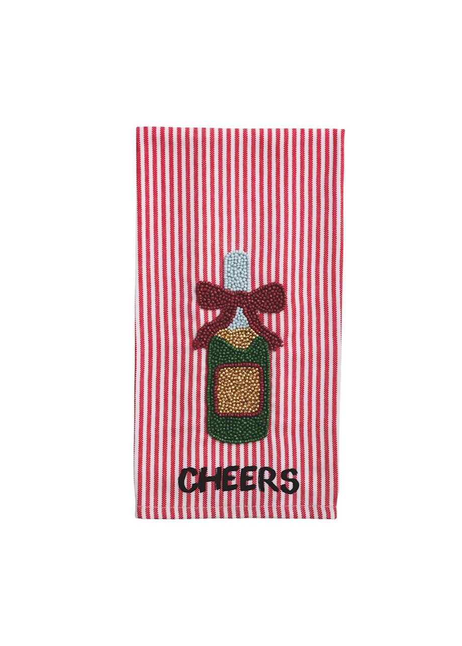 Mudpie - Cloth Towel - Beaded Christmas Bar