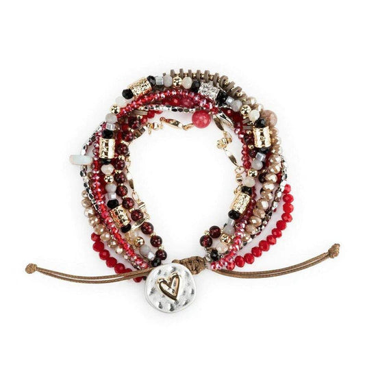 Beaded Love Bracelet - Garnet - Findlay Rowe Designs