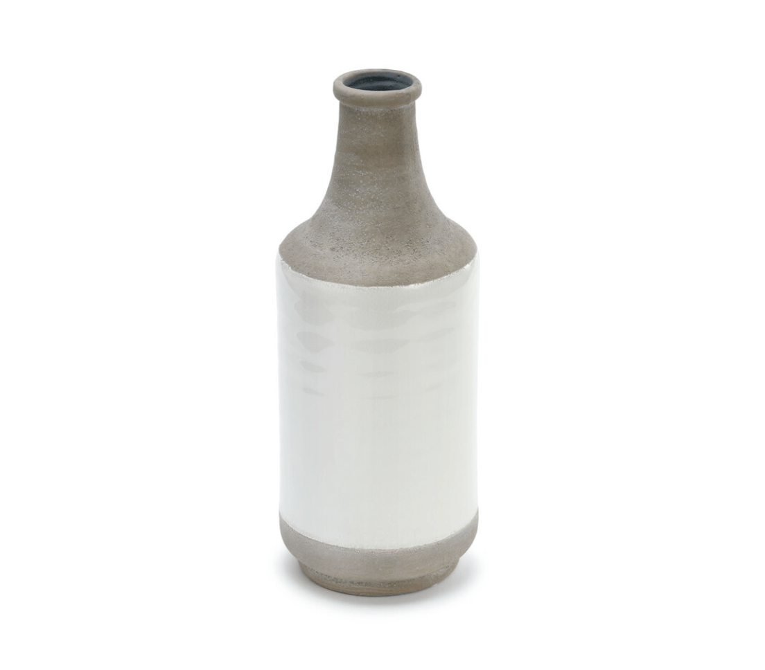 Two-Toned Vase Stoneware Gray and White - Findlay Rowe Designs
