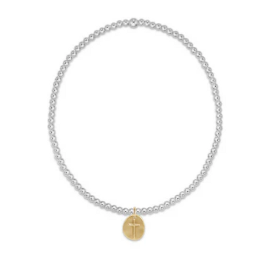 Enewton - Classic Sterling Mixed Metal 2mm Bead Bracelet - Inspire Small Gold Charm - Findlay Rowe Designs
