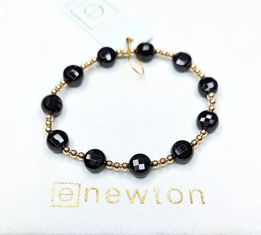 Enewton - Admire Gold 3mm Bead Bracelet -  Faceted Onyx - Findlay Rowe Designs