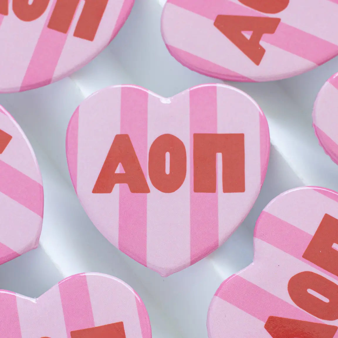 Swag - Button - Sorority - Cabana Stripe Heart