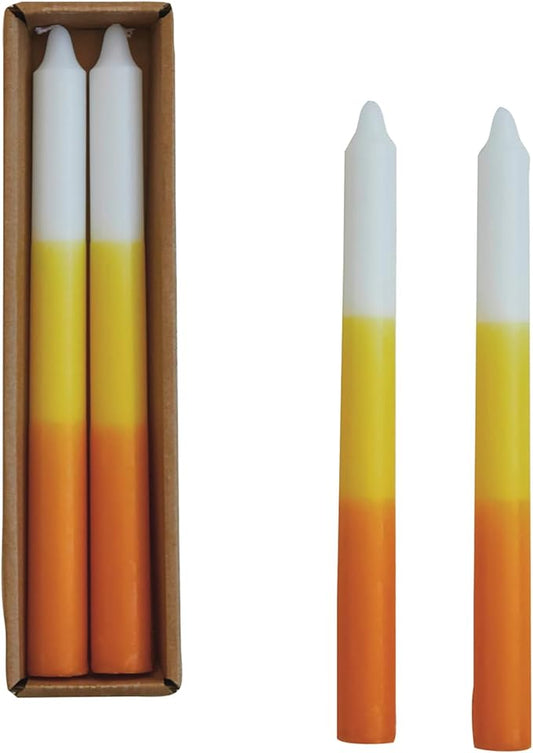 Candles - Taper - White Yellow Orange Set of 2 - Findlay Rowe Designs