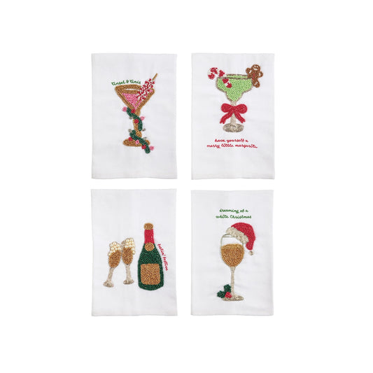 Mud Pie - Bar Towel - Beaded Cocktails - Findlay Rowe Designs
