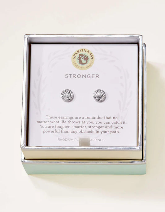 Spartina 449 - Earring - Sea La Vie Stud - Stronger Pavé Disk - Silver - Findlay Rowe Designs