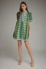 Entro - Dress - Mini V-neck Puff Sleeve - Olive Blue - Findlay Rowe Designs