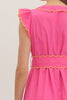 Entro - Dress - Midi Cap Sleeve Tiered Scallop Trim - Hot Pink - Findlay Rowe Designs