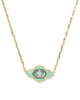 Kendra Scott - Necklace - Abbie Medallion Gold Short Pendant - Abalone Sea Green Mix - Findlay Rowe Designs