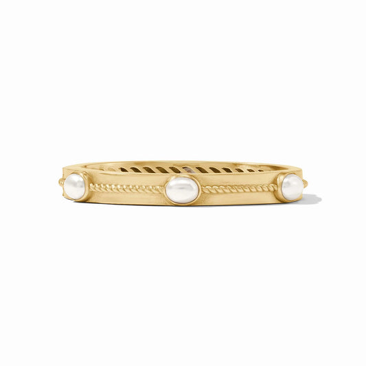 Julie Vos - Hinge Bangle - Nassau Stone - Pearl - Findlay Rowe Designs