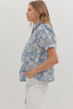 Entro - Top - Botanical Embroidery Puff Sleeve - Chambray - Findlay Rowe Designs