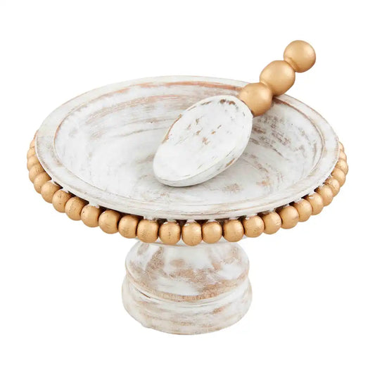 Mud Pie- Gold Wood Beaded Candy Dish