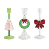 Mud Pie - Christmas Glass Taper Holders