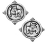 Susan Shaw - Handcast Silver Bulldog Pierced Earrings - Findlay Rowe Designs