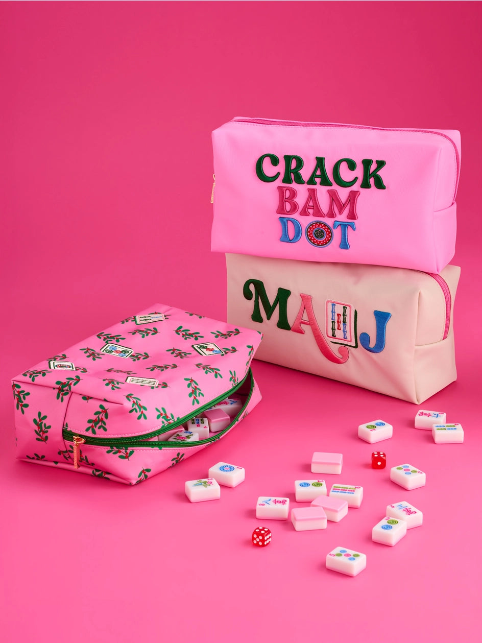 Shiraleah - Mahjong Tiles Zip Pouch - Pink - Findlay Rowe Designs