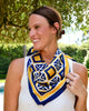 Caroline Hill - Scarf - Medium Barrett Tile - Navy Gold - Findlay Rowe Designs