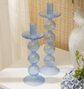 Candlestick - Hand-Blown Glass - Blue - Findlay Rowe Designs