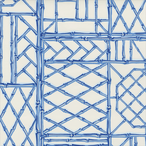 Caspari -  Gift Wrap Roll -  Bamboo Screen - China Blue - Findlay Rowe Designs