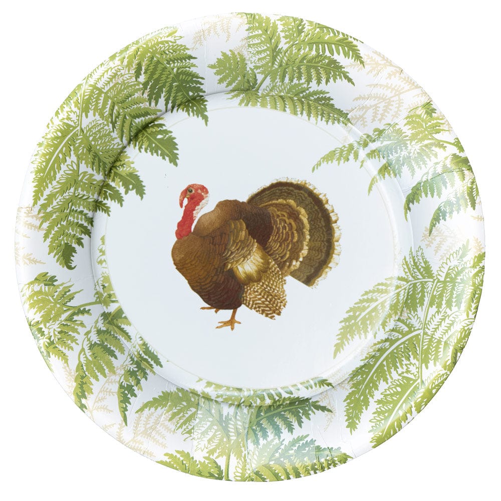 Caspari - Dinner Plates - Turkey Among Ferns