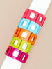Bracelet - Resin Cut Out Squares - White - Findlay Rowe Designs