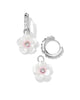 Kendra Scott - Deliah Convertible Silver Huggie Earrings - Iridescent Pink White - Findlay Rowe Designs