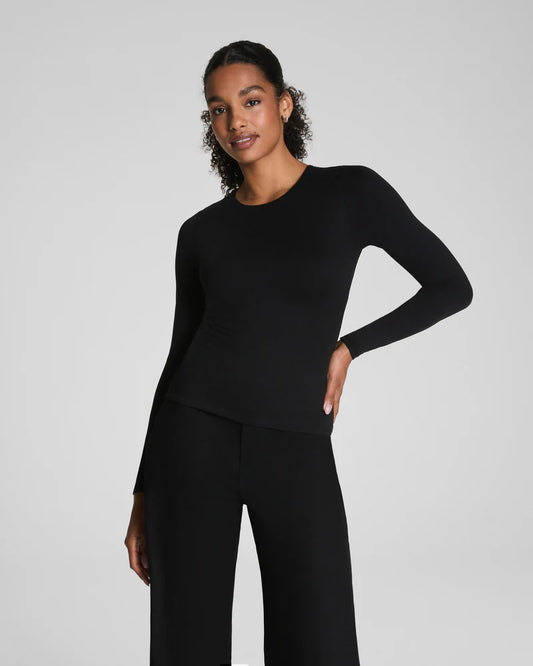 Spanx - SPANXsmooth Jersey Crewneck Long Sleeve Top - Black - Findlay Rowe Designs