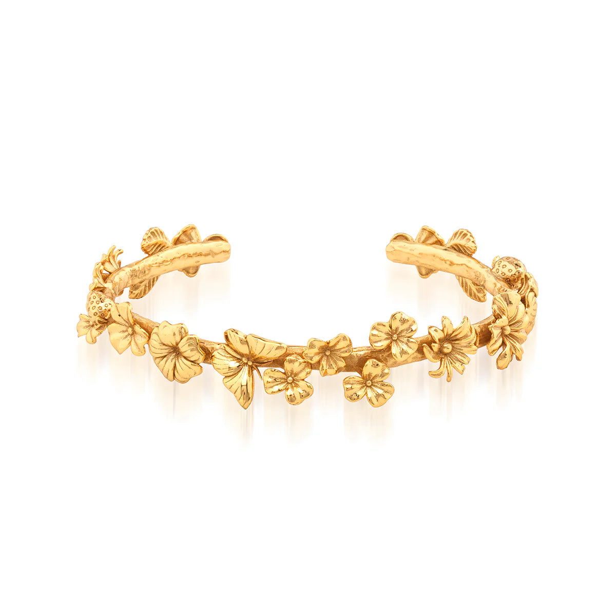 Capucine de Wulf - Bracelet - Meadow Walk Flowers Petite Cuff - Gold - Findlay Rowe Designs
