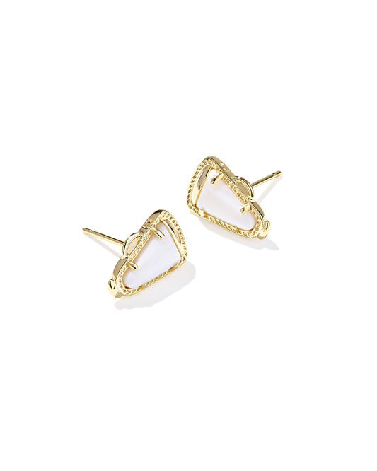Kendra Scott - Earrings - Cheer Studs - Gold White Mother Of Pearl - Findlay Rowe Designs