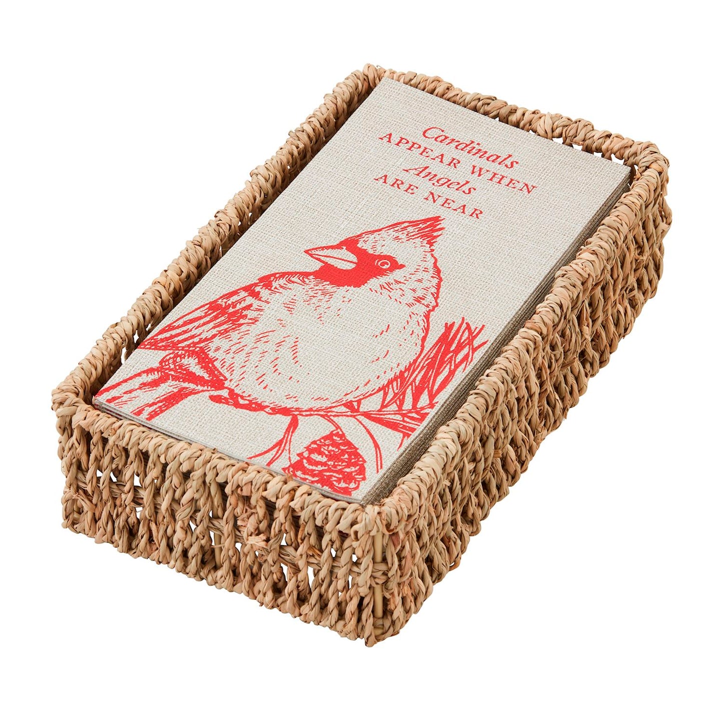Mud Pie - Cardinal Guest Towel & Caddy Set