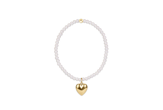 Enewton - Classic Pearl 3mm Bracelet - Love Plush Gold Charm - Findlay Rowe Designs