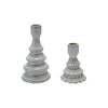 Taper Holder - Stoneware Tree Shaped - White