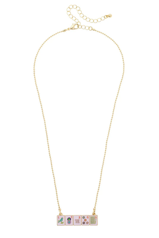 Canvas - Necklace - Mahjong Tile Wall - Findlay Rowe Designs