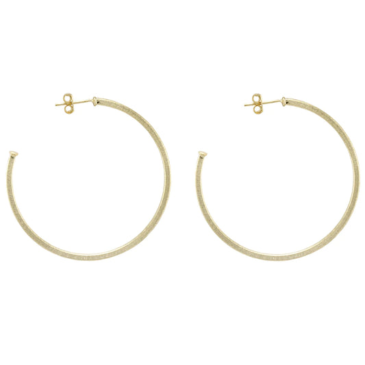 Sheila Fajl- Brushed Gold Hoop Earrings.