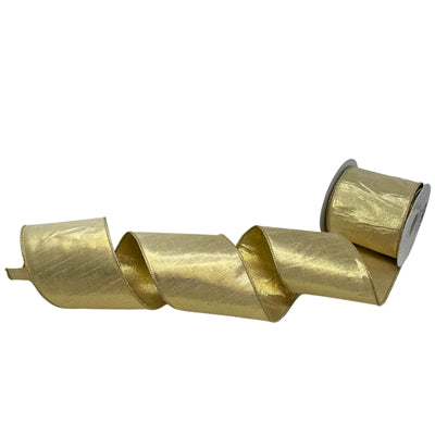 Decor Ribbon - 4in Brilliant Metallic Gold - Double Sided