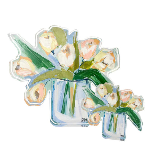 Lauren Dunn - Acrylic Art - White Tulips Bloom - Findlay Rowe Designs