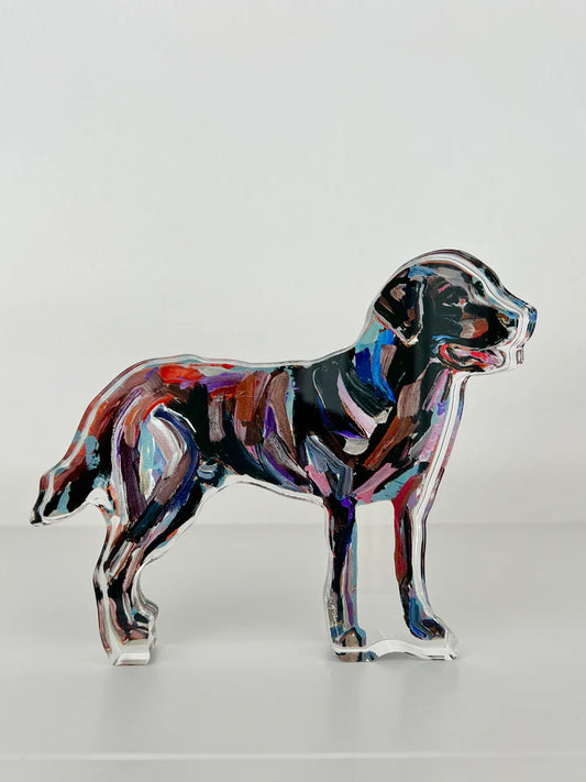 Chelsea McShane - acrylic block - Chocolate Lab" - Findlay Rowe Designs