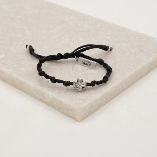 My Saint My Hero - Surrender Prayer Bracelet- Black with Silver - Findlay Rowe Designs