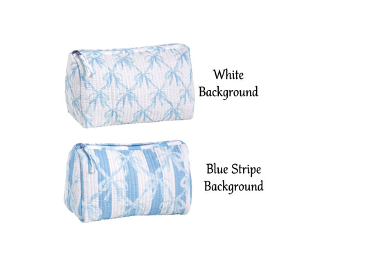 Mud Pie - Pouch - Blue Bow Block Print - Findlay Rowe Designs