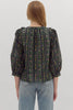 Entro - Top - Floral Ruffle 3/4 sleeve - Findlay Rowe Designs