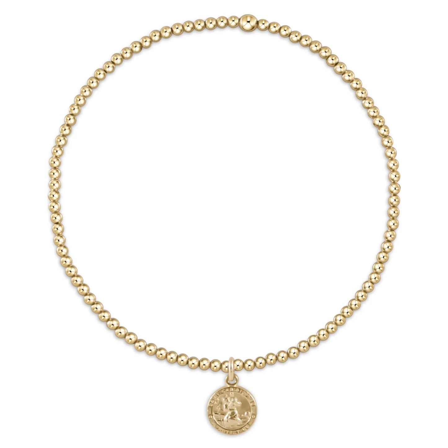 Enewton - Classic Gold 2mm Bead Bracelet - Protection Small Gold Disc
