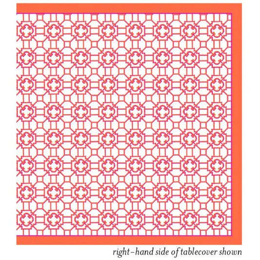 Caspari - Tablecloth  - Cloth - Garden Trellis - Fuchsia & Orange - Findlay Rowe Designs