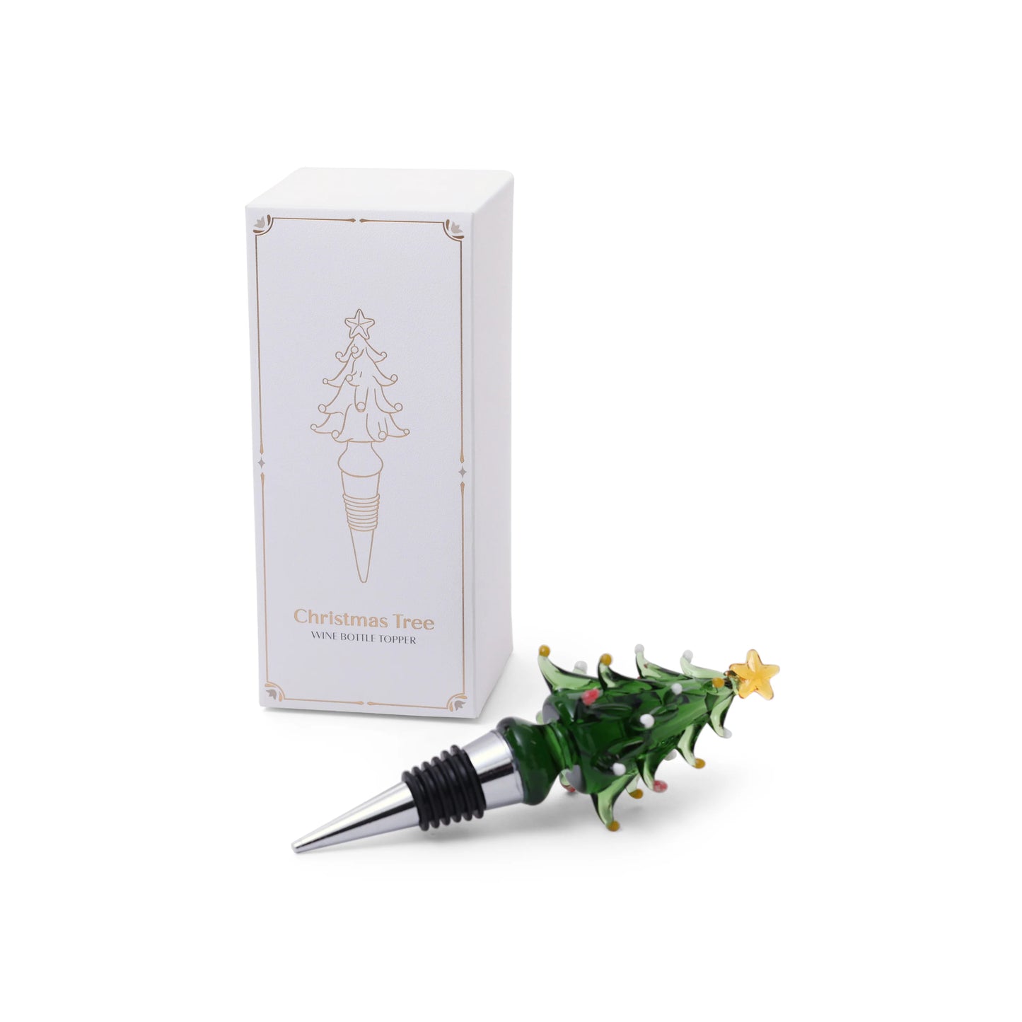 Bottle Stopper - Glass Christmas Tree - Findlay Rowe Designs
