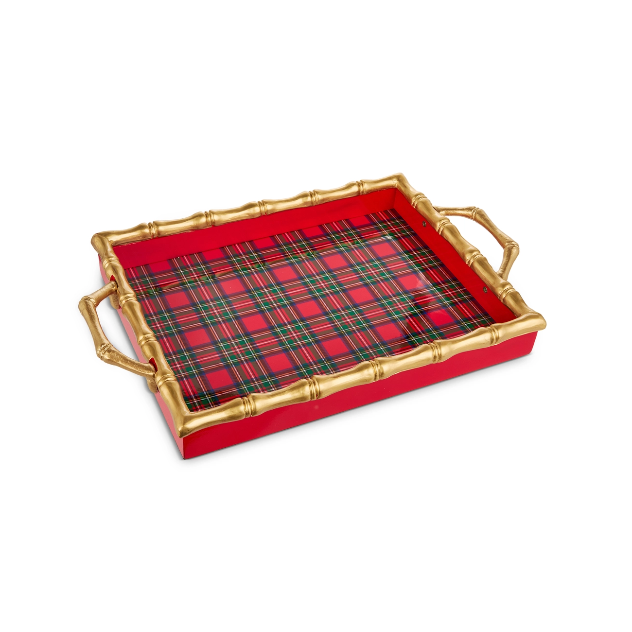 Tray - Bamboo Trim Red Plaid - 20in