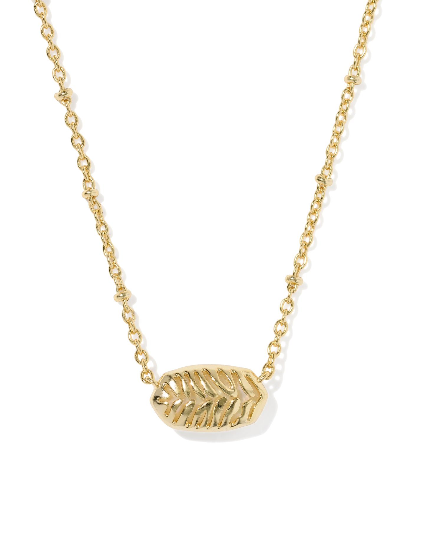Kendra Scott - Necklace -   Elisa Short Pendant - Tiger Striped - Gold Natural Mother Of Pearl - Findlay Rowe Designs