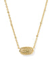 Kendra Scott - Necklace -   Elisa Short Pendant - Tiger Striped - Gold Natural Mother Of Pearl - Findlay Rowe Designs
